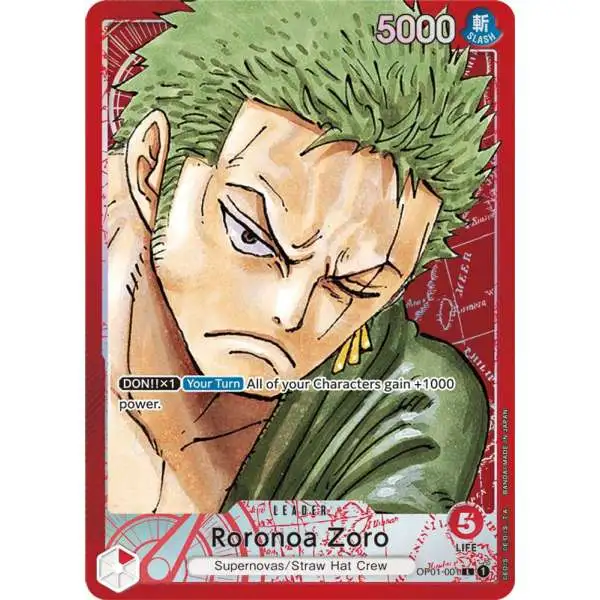 One Piece Trading Card Game Romance Dawn Leader Roronoa Zoro OP01-001 [Parallel]