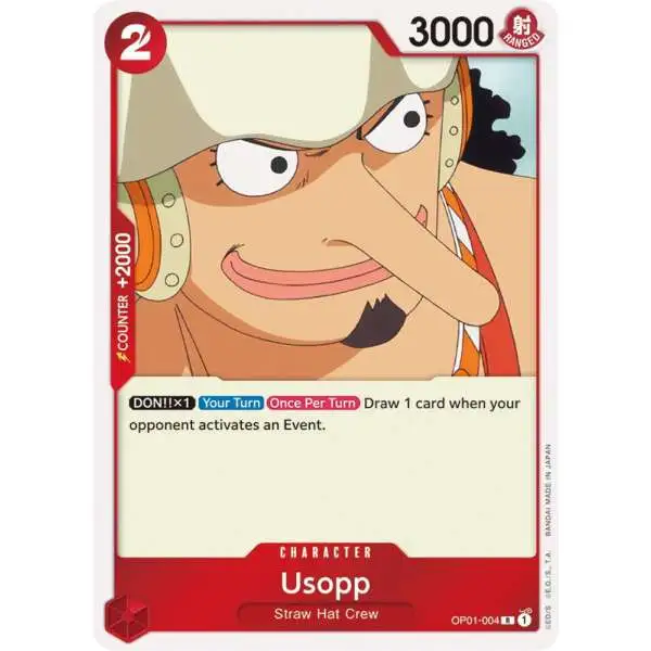 One Piece Trading Card Game Romance Dawn Rare Usopp OP01-004