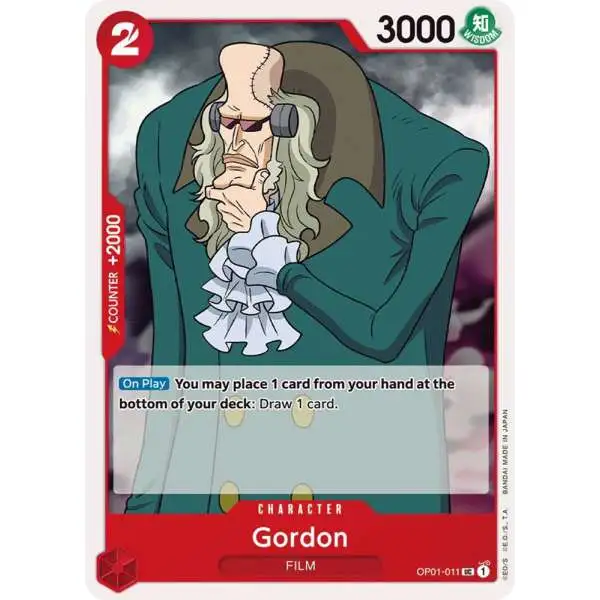 One Piece Trading Card Game Romance Dawn Uncommon Gordon OP01-011