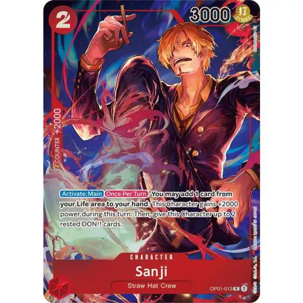 One Piece Trading Card Game Romance Dawn Rare Sanji OP01-013 [Parallel]