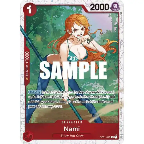 One Piece Trading Card Game Romance Dawn Rare Nami OP01-016 [Alternate Art ST10]