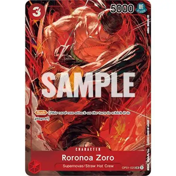 One Piece Trading Card Game Romance Dawn Super Rare Roronoa Zoro OP01-025 [Parallel]