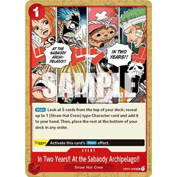 One Piece Trading Card Game Romance Dawn Uncommon In Two Years!! At the Sabaody Archipelago!! OP01-030