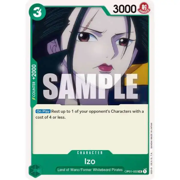 One Piece Trading Card Game Romance Dawn Uncommon Izo OP01-033