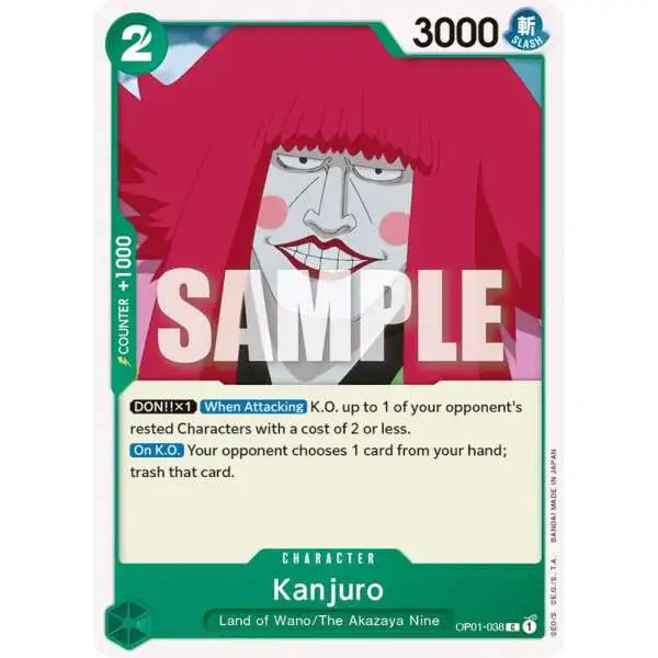 One Piece Trading Card Game Romance Dawn Common Kanjuro OP01-038