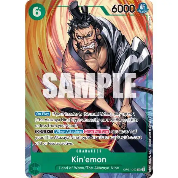 One Piece Trading Card Game Romance Dawn Super Rare Kin'emon OP01-040 [Parallel]