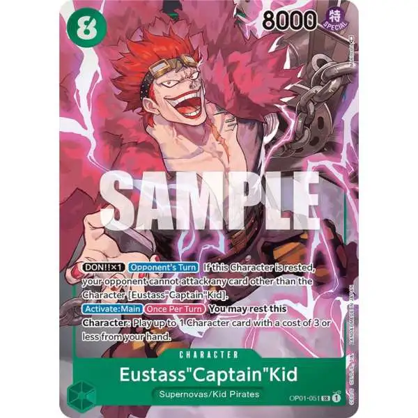 One Piece Trading Card Game Romance Dawn Super Rare Eustass"Captain"Kid OP01-051 [Parallel]
