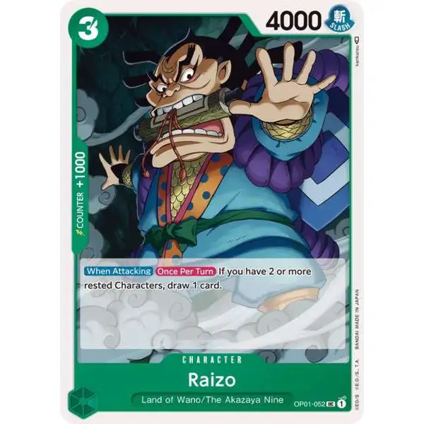 One Piece Trading Card Game Romance Dawn Uncommon Raizo OP01-052