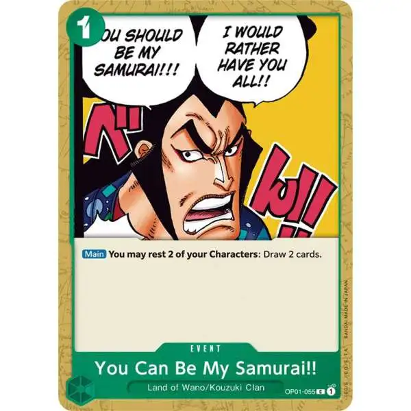 One Piece Trading Card Game Romance Dawn Common You Can Be My Samurai!! OP01-055
