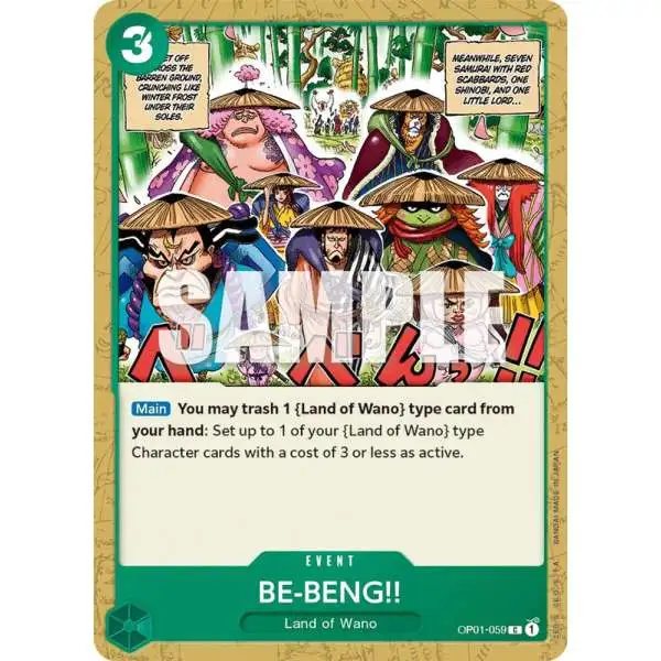 One Piece Trading Card Game Romance Dawn Common BE-BENG!! OP01-059