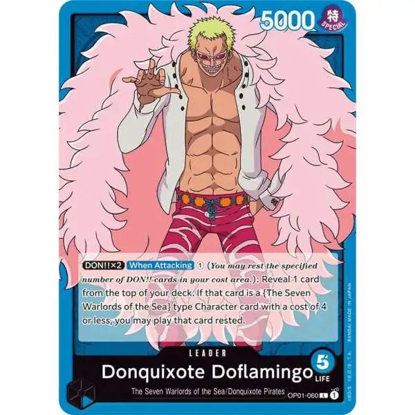 One Piece Trading Card Game Romance Dawn Leader Donquixote Doflamingo OP01-060