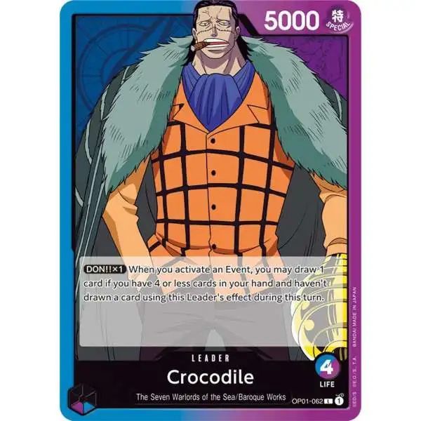 One Piece Trading Card Game Romance Dawn Leader Crocodile OP01-062