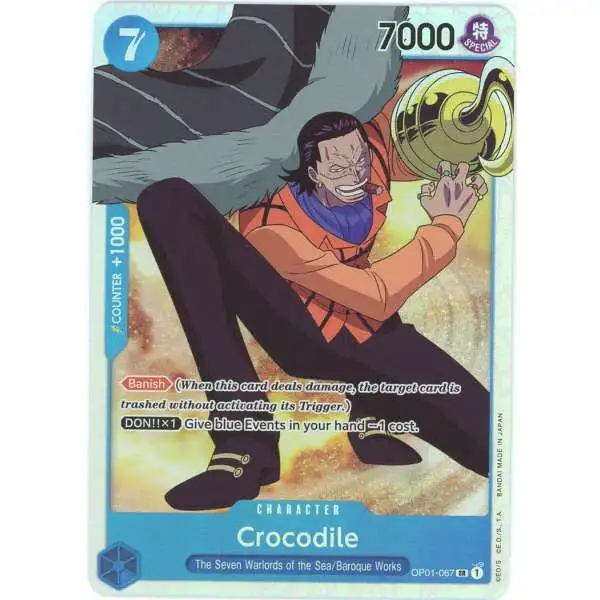 One Piece Trading Card Game Romance Dawn Super Rare Crocodile OP01-067