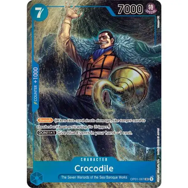 One Piece Trading Card Game Romance Dawn Super Rare Crocodile OP01-067 [Parallel]