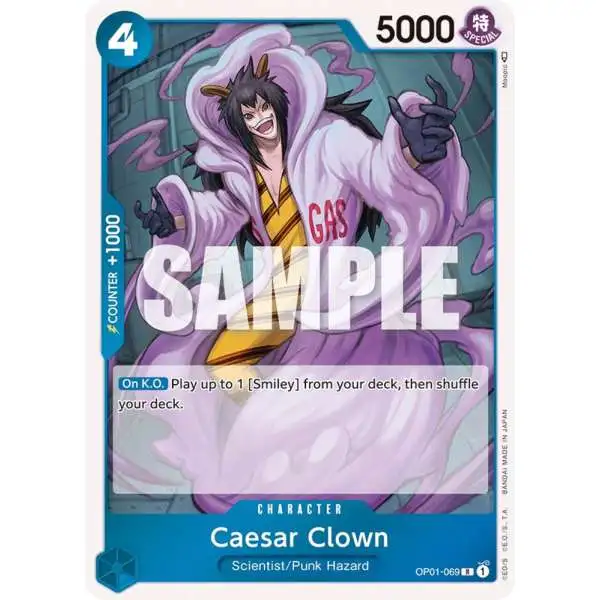 One Piece Trading Card Game Romance Dawn Rare Caesar Clown OP01-069
