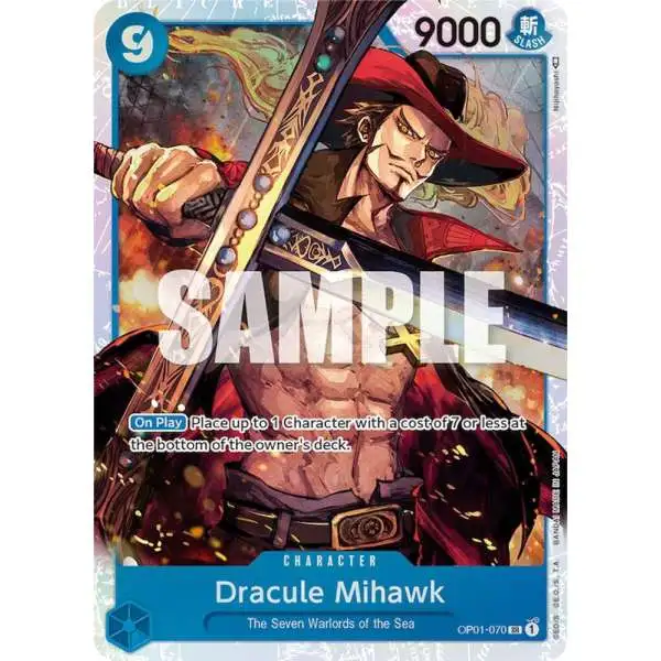 One Piece Trading Card Game Romance Dawn Super Rare Dracule Mihawk OP01-070