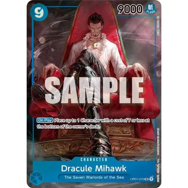 One Piece Trading Card Game Romance Dawn Super Rare Dracule Mihawk OP01-070 [Parallel]