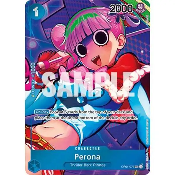 One Piece Trading Card Game Romance Dawn Uncommon Perona OP01-077 [Box Topper]