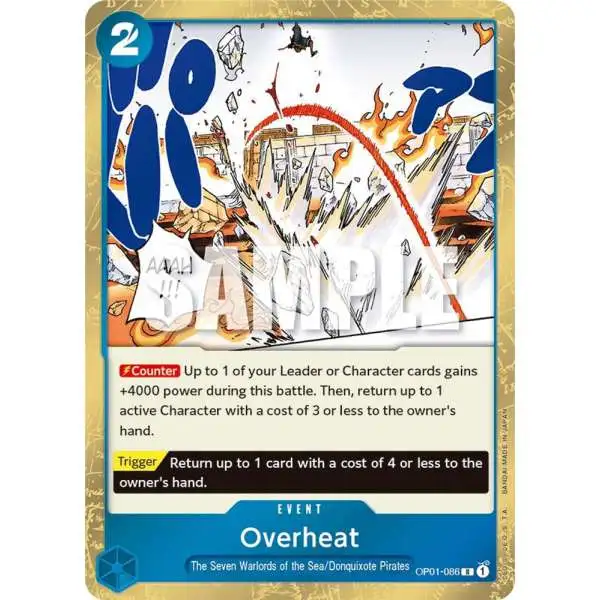 One Piece Trading Card Game Romance Dawn Rare Overheat OP01-086