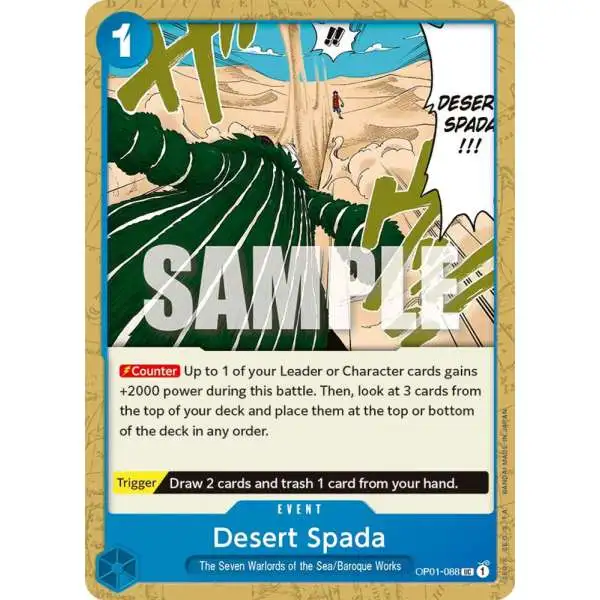 One Piece Trading Card Game Romance Dawn Uncommon Desert Spada OP01-088