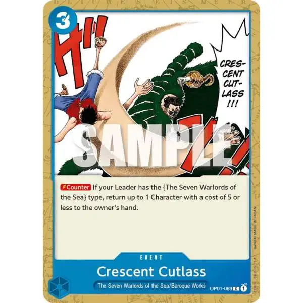 One Piece Trading Card Game Romance Dawn Common Crescent Cutlass OP01-089