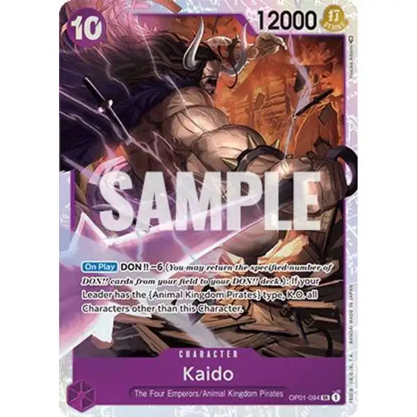 One Piece Trading Card Game Romance Dawn Super Rare Kaido OP01-094