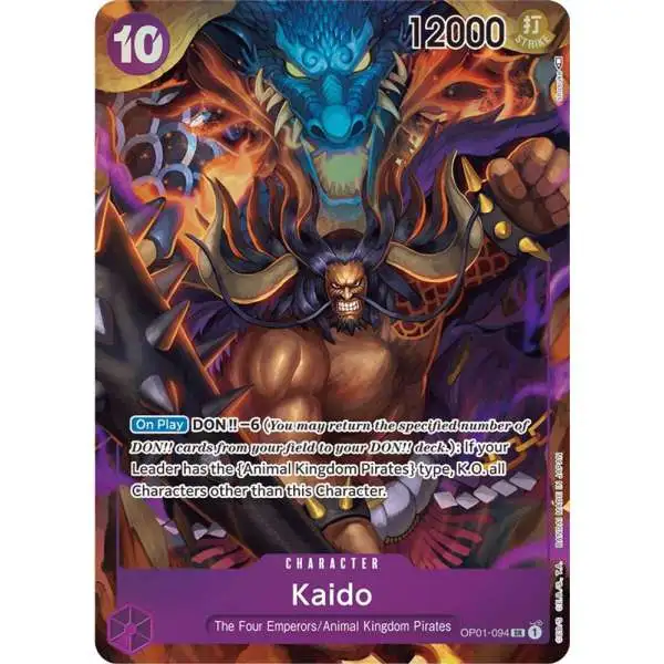 One Piece Trading Card Game Romance Dawn Super Rare Kaido OP01-094 [Parallel]