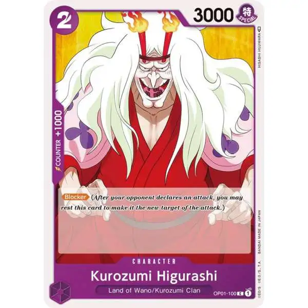One Piece Trading Card Game Romance Dawn Common Kurozumi Higurashi OP01-100