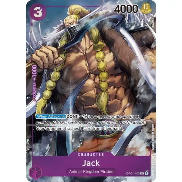 One Piece Trading Card Game Romance Dawn Rare Jack OP01-102 [Parallel]