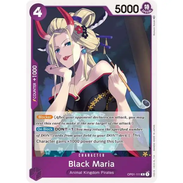 One Piece Trading Card Game Romance Dawn Rare Black Maria OP01-111