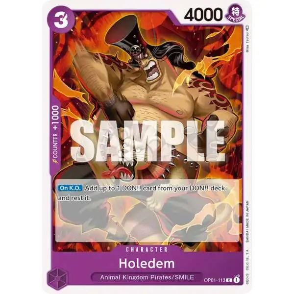 One Piece Trading Card Game Romance Dawn Common Holedem OP01-113