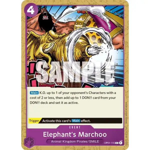 One Piece Trading Card Game Romance Dawn Common Elephant's Marchoo OP01-115