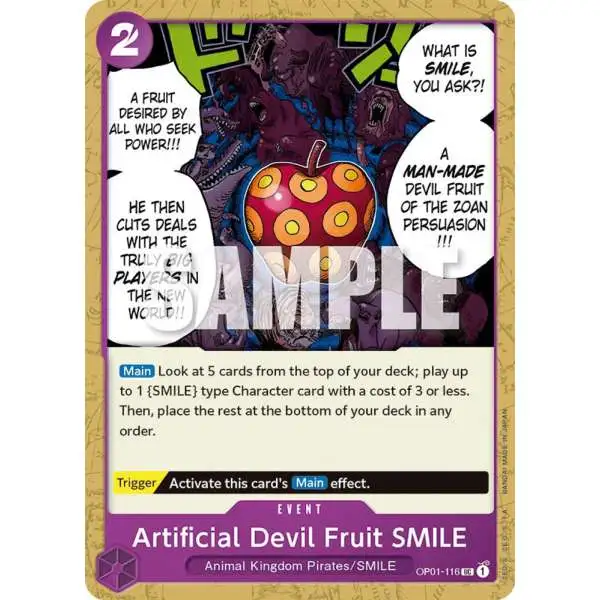 One Piece Trading Card Game Romance Dawn Uncommon Artificial Devil Fruit SMILE OP01-116