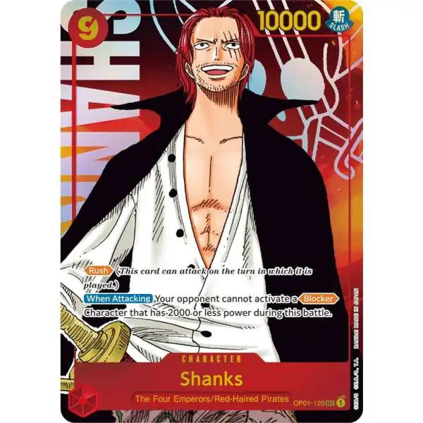 One Piece Trading Card Game Romance Dawn Secret Rare Shanks OP01-120 [Parallel]
