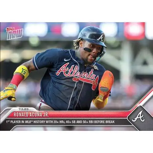 MLB Atlanta Braves 2023 Topps Now Baseball Ronald Acuna Jr. Exclusive #522 [1st Player with 20+ HRs, 40+ SB and 50+ RBI Before Break]