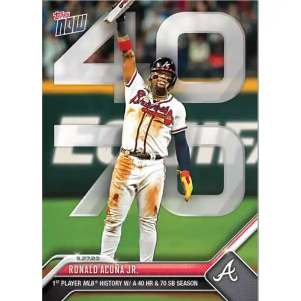 MLB Atlanta Braves 2023 NOW Baseball Ronald Acuna Jr. Exclusive #927 [1st Player MLB History W/ A 40 HR & 70 SB Season]