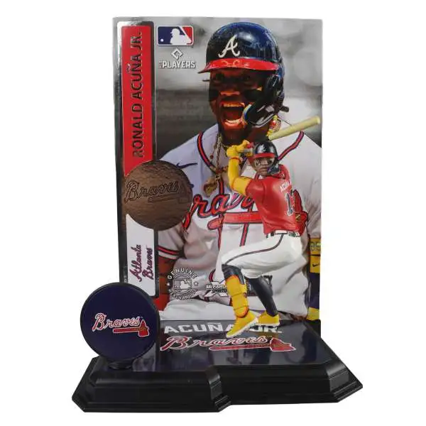 McFarlane Toys MLB Atlanta Braves Sports Picks Baseball Ronald Acuna Jr. 7-Inch Posed Figure [Red Jersey, Platinum Edition, Chase Version]