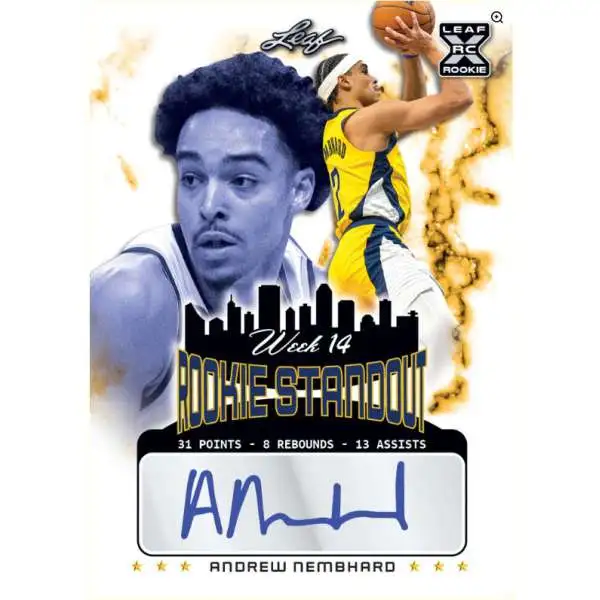 NBA Indiana Pacers 2022 Rookie Standout Basketball Andrew Nembhard /51 Autographed Single Card [XRC Rookie Card]