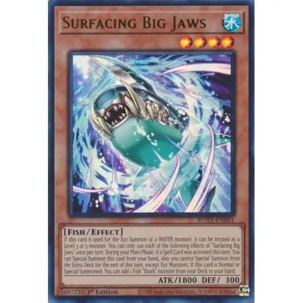 YuGiOh Trading Card Game Rage of the Abyss Ultra Rare Surfacing Big Jaws ROTA-EN001