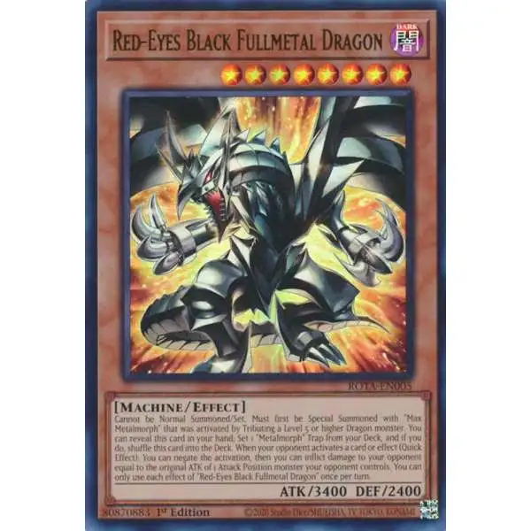 YuGiOh Trading Card Game Rage of the Abyss Ultra Rare Red-Eyes Black Fullmetal Dragon ROTA-EN005