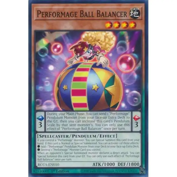 YuGiOh Trading Card Game Rage of the Abyss Common Performage Ball Balancer ROTA-EN010