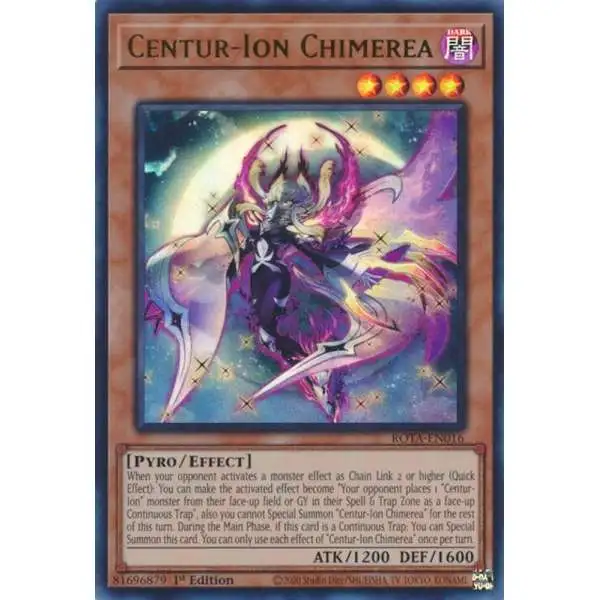 YuGiOh Trading Card Game Rage of the Abyss Ultra Rare Centur-Ion Chimerea ROTA-EN016