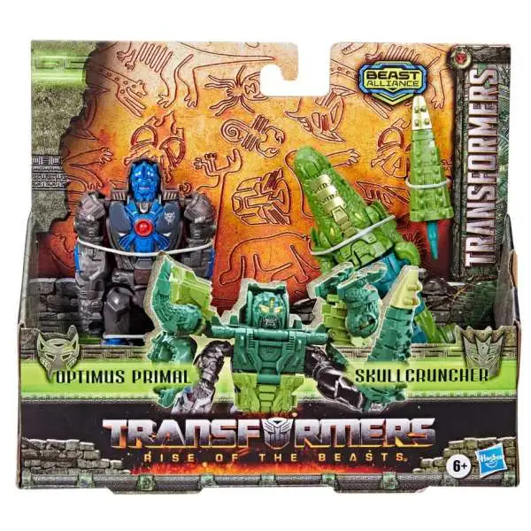 Transformers Rise of the Beasts Combiners Optimus Primal & Skullcruncher Action Figure 2-Pack [Beast Alliance]