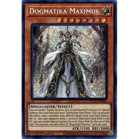 YuGiOh Rise of the Duelist Secret Rare Dogmatika Maximus ROTD-EN009