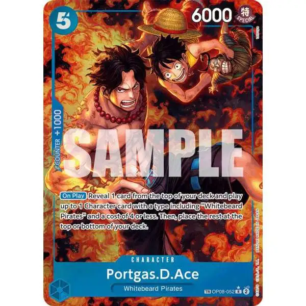 One Piece Trading Card Game Royal Blood Treasure Rare Portgas.D.Ace OP08-052