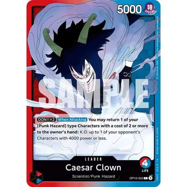 One Piece Trading Card Game Royal Blood Leader Caesar Clown OP10-002