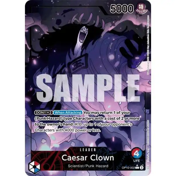 One Piece Trading Card Game Royal Blood Leader Caesar Clown OP10-002 [Parallel]