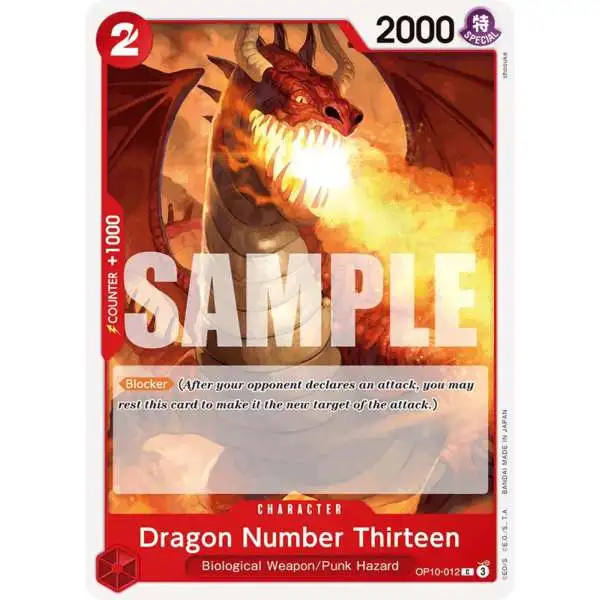 One Piece Trading Card Game Royal Blood Common Dragon Number Thirteen OP10-012