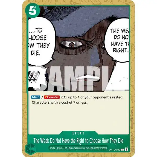 One Piece Trading Card Game Royal Blood Common The Weak Do Not Have the Right to Choose How They Die OP10-040
