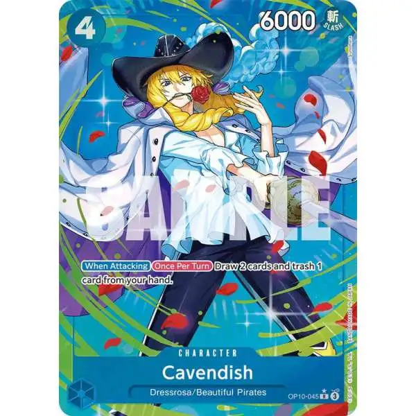 One Piece Trading Card Game Royal Blood Rare Cavendish OP10-045 [Parallel]